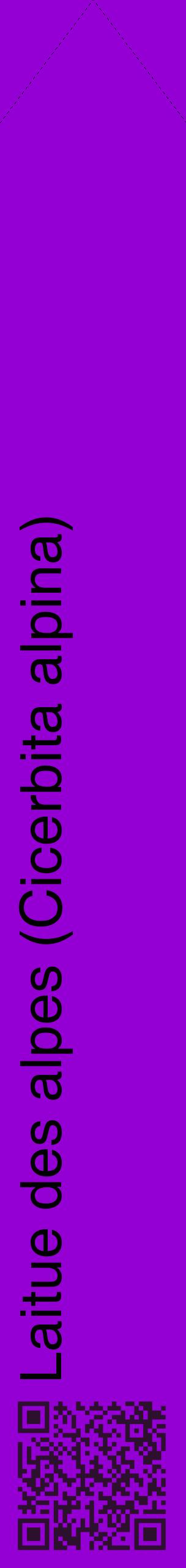 Étiquette de : Cicerbita alpina - format c - style noire48_simplehel avec qrcode et comestibilité
