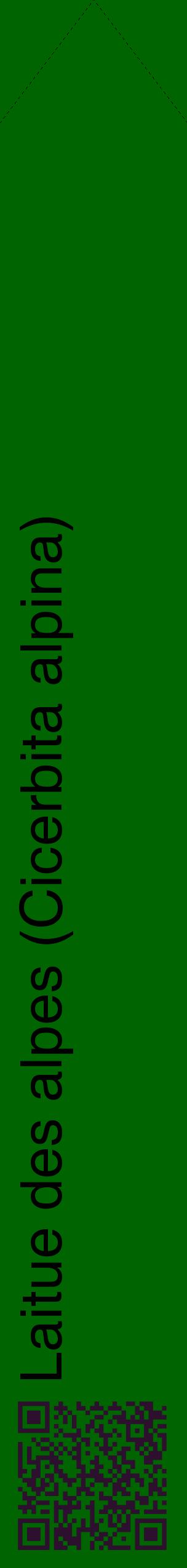 Étiquette de : Cicerbita alpina - format c - style noire8_simplehel avec qrcode et comestibilité