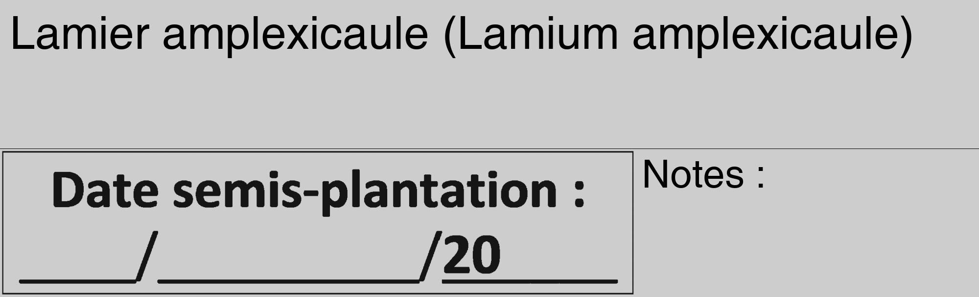 Étiquette de : Lamium amplexicaule - format c - style noire41_basique_basiquehel avec comestibilité