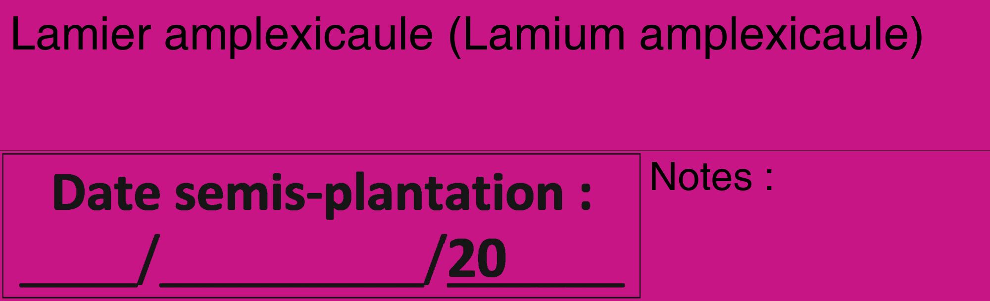 Étiquette de : Lamium amplexicaule - format c - style noire45_basique_basiquehel avec comestibilité