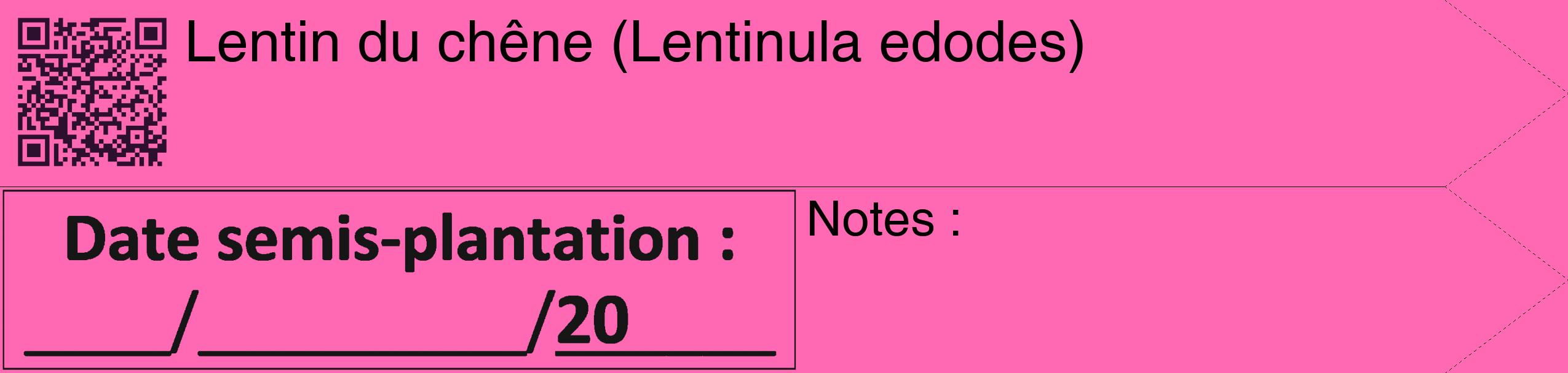 Étiquette de : Lentinula edodes - format c - style noire42_simple_simplehel avec qrcode et comestibilité