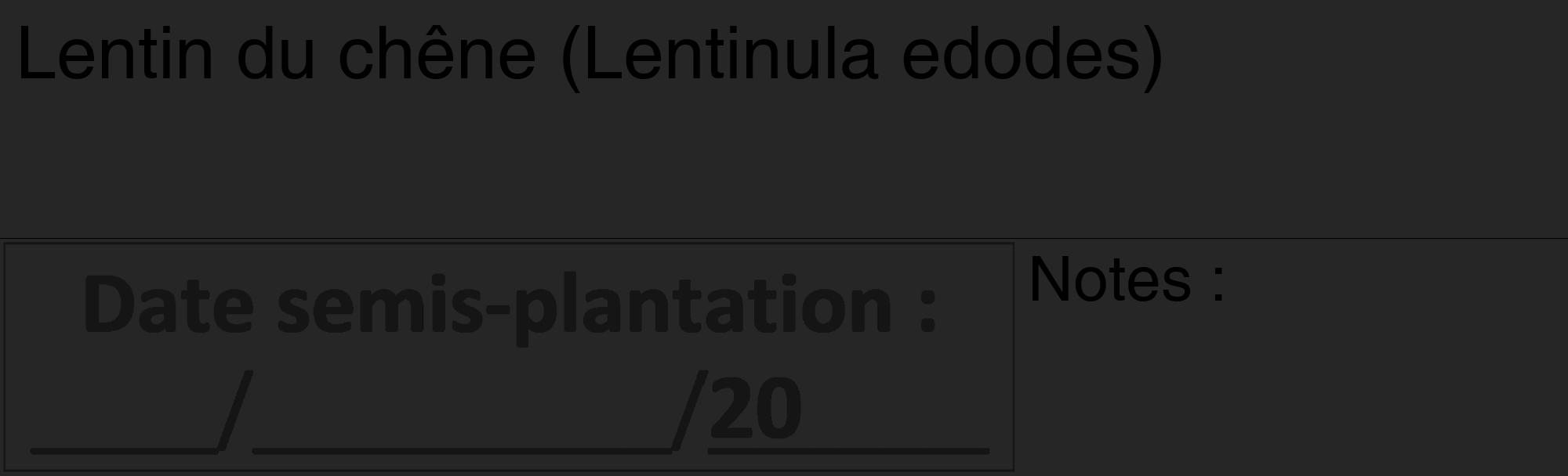 Étiquette de : Lentinula edodes - format c - style noire29_basique_basiquehel avec comestibilité