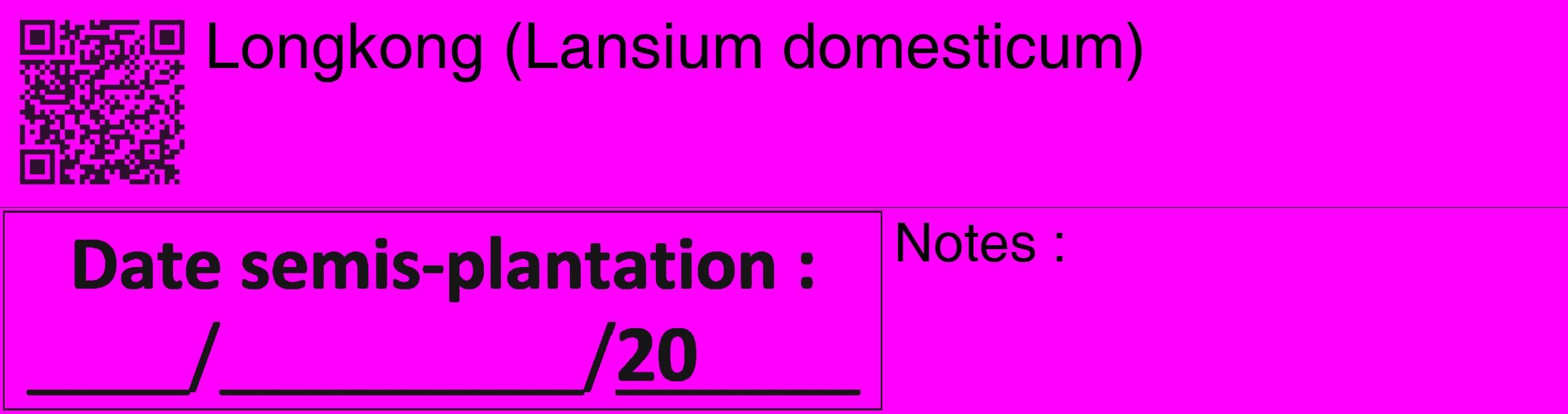 Étiquette de : Lansium domesticum - format c - style noire51_basique_basiquehel avec qrcode et comestibilité