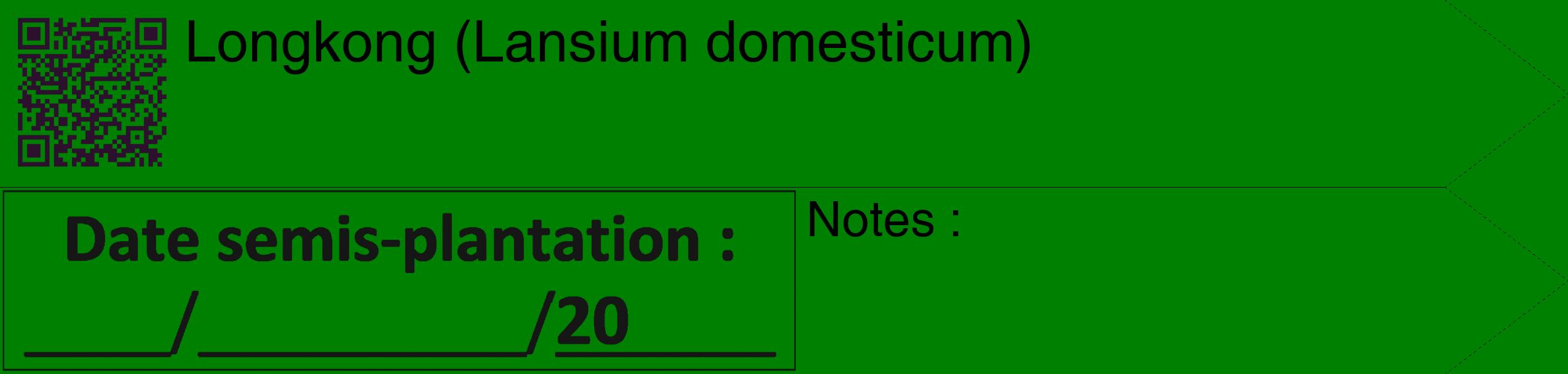 Étiquette de : Lansium domesticum - format c - style noire9_simple_simplehel avec qrcode et comestibilité