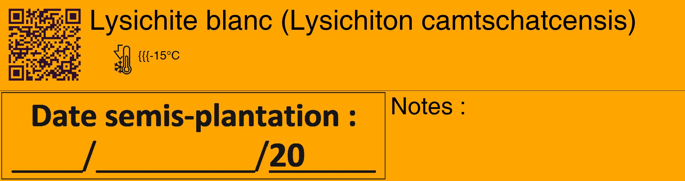 Étiquette de : Lysichiton camtschatcensis - format c - style noire22_basique_basiquehel avec qrcode et comestibilité