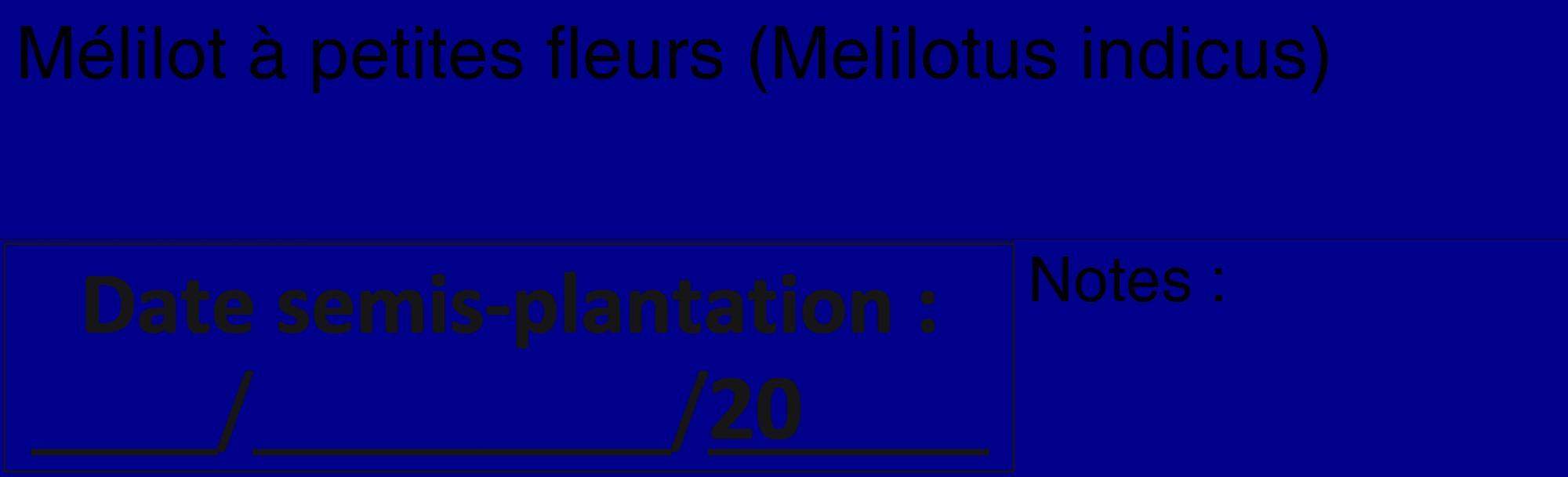 Étiquette de : Melilotus indicus - format c - style noire7_basique_basiquehel avec comestibilité