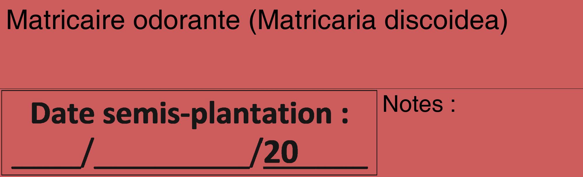Étiquette de : Matricaria discoidea - format c - style noire35_basique_basiquehel avec comestibilité