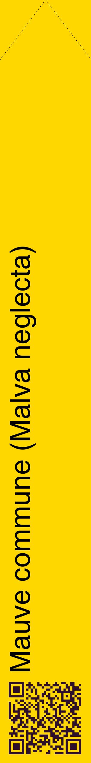 Étiquette de : Malva neglecta - format c - style noire21_simplehel avec qrcode et comestibilité
