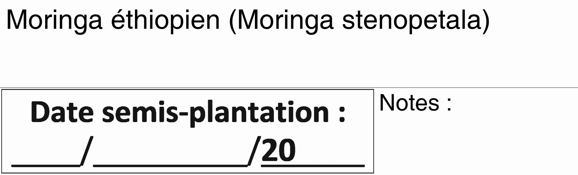 Étiquette de : Moringa stenopetala - format c - style noire19_basique_basiquehel avec comestibilité