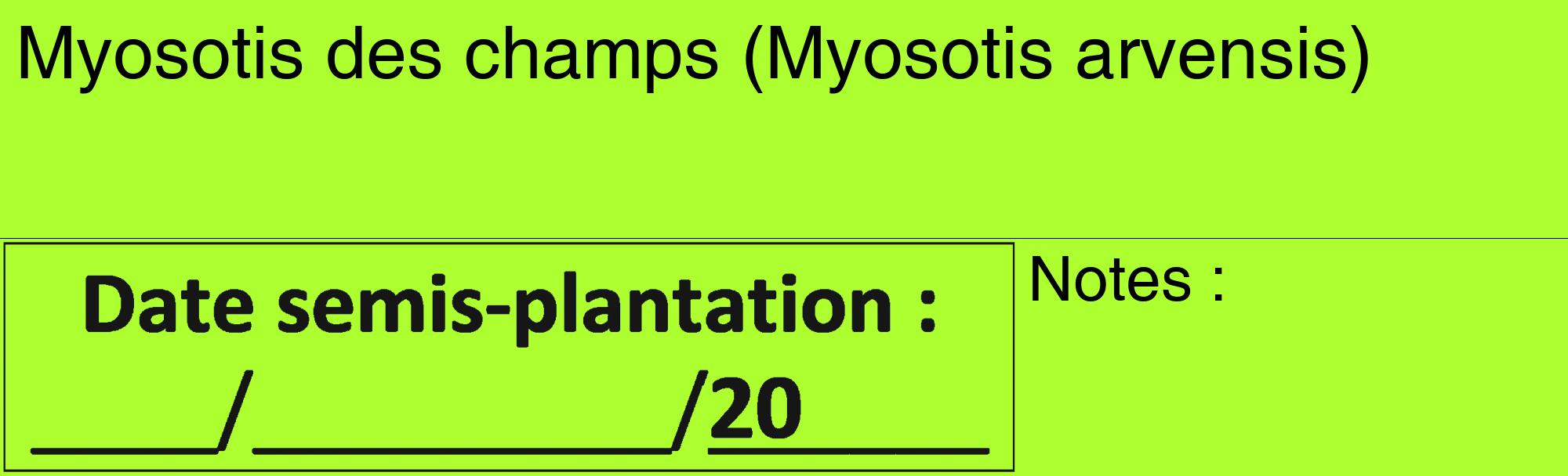 Étiquette de : Myosotis arvensis - format c - style noire17_basique_basiquehel avec comestibilité