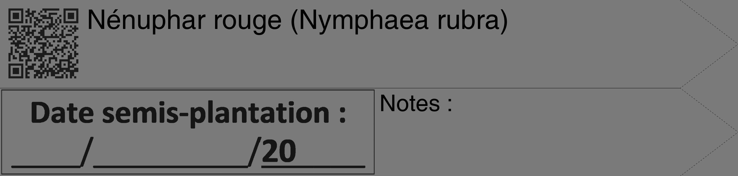 Étiquette de : Nymphaea rubra - format c - style noire3_simple_simplehel avec qrcode et comestibilité