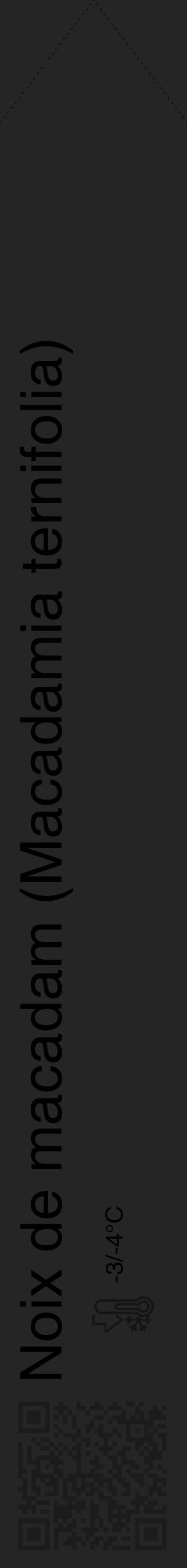 Étiquette de : Macadamia ternifolia - format c - style noire47_simple_simplehel avec qrcode et comestibilité - position verticale