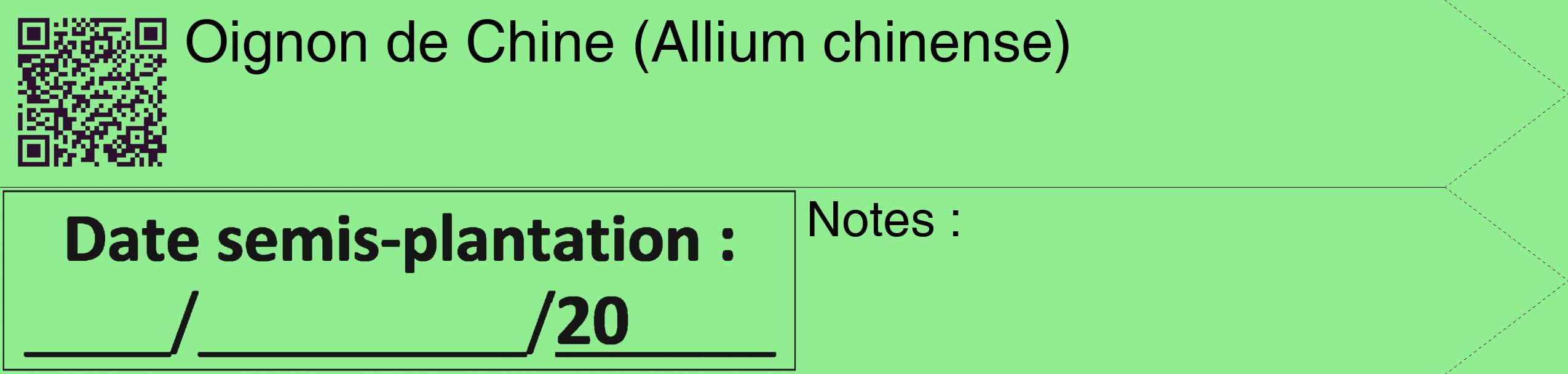 Étiquette de : Allium chinense - format c - style noire15_simple_simplehel avec qrcode et comestibilité