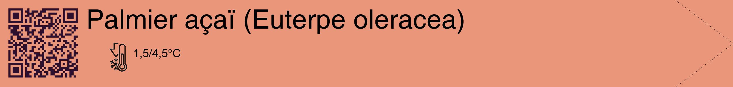 Étiquette de : Euterpe oleracea - format c - style noire37_simple_simplehel avec qrcode et comestibilité