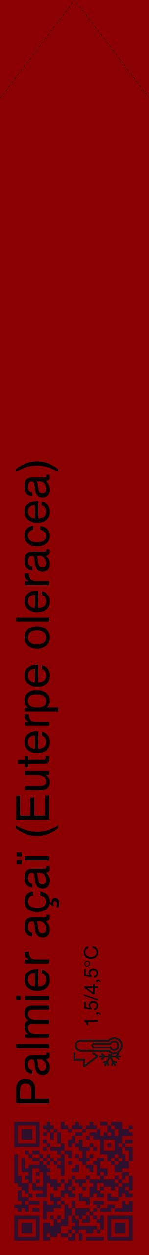 Étiquette de : Euterpe oleracea - format c - style noire34_simple_simplehel avec qrcode et comestibilité - position verticale