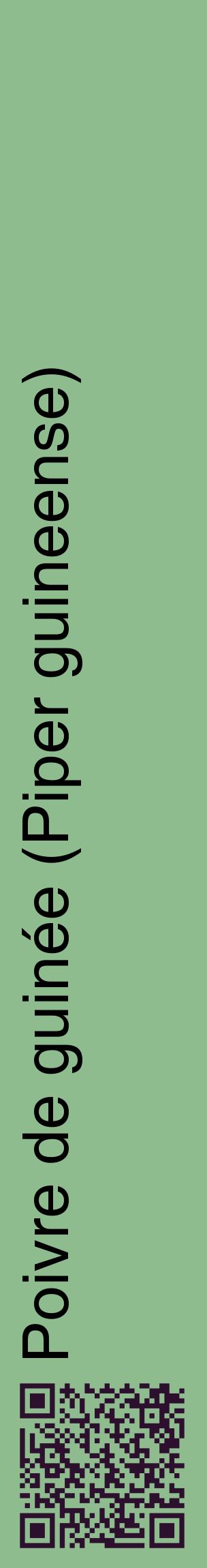 Étiquette de : Piper guineense - format c - style noire13_basiquehel avec qrcode et comestibilité