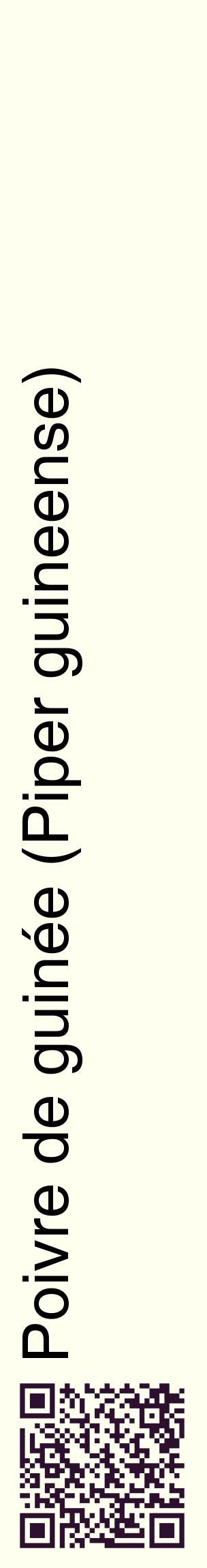 Étiquette de : Piper guineense - format c - style noire19_basiquehel avec qrcode et comestibilité