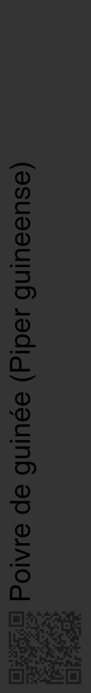 Étiquette de : Piper guineense - format c - style noire46_basique_basiquehel avec qrcode et comestibilité - position verticale
