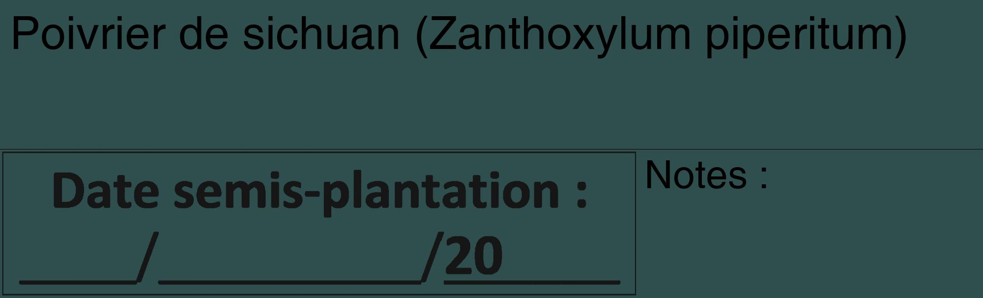 Étiquette de : Zanthoxylum piperitum - format c - style noire58_basique_basiquehel avec comestibilité