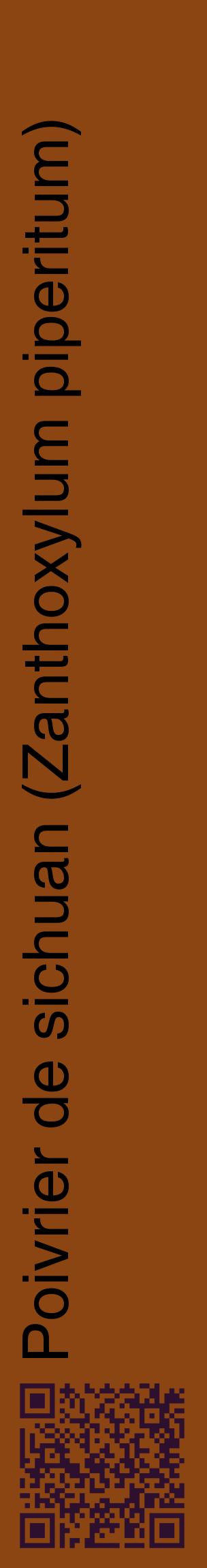 Étiquette de : Zanthoxylum piperitum - format c - style noire30_basiquehel avec qrcode et comestibilité