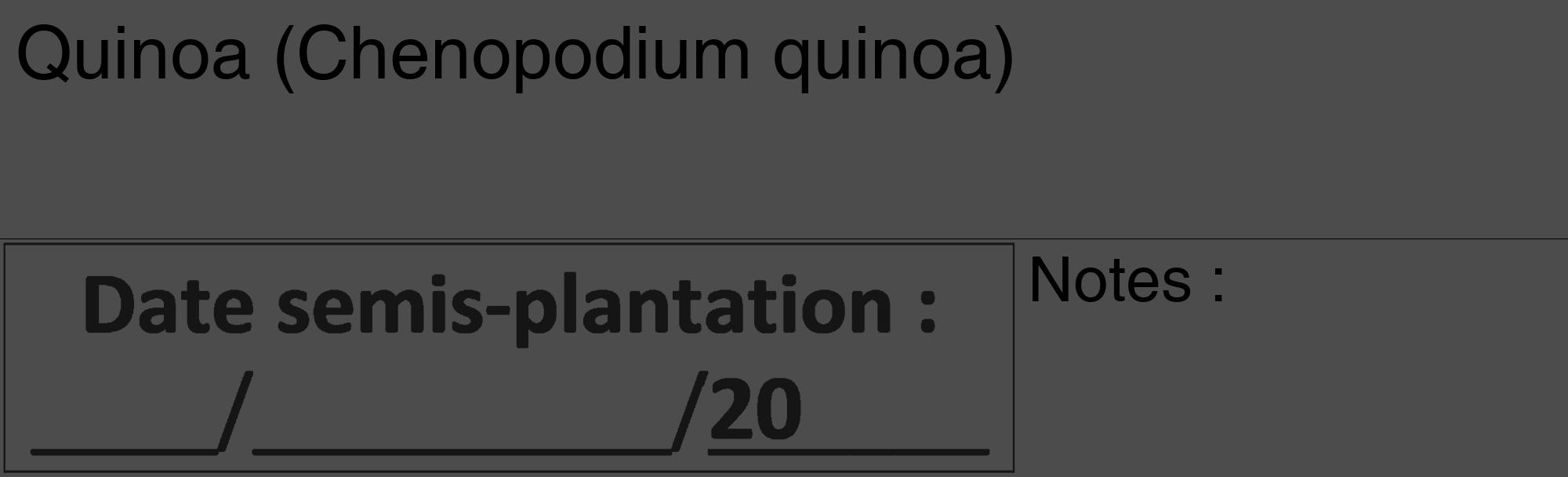 Étiquette de : Chenopodium quinoa - format c - style noire27_basique_basiquehel avec comestibilité