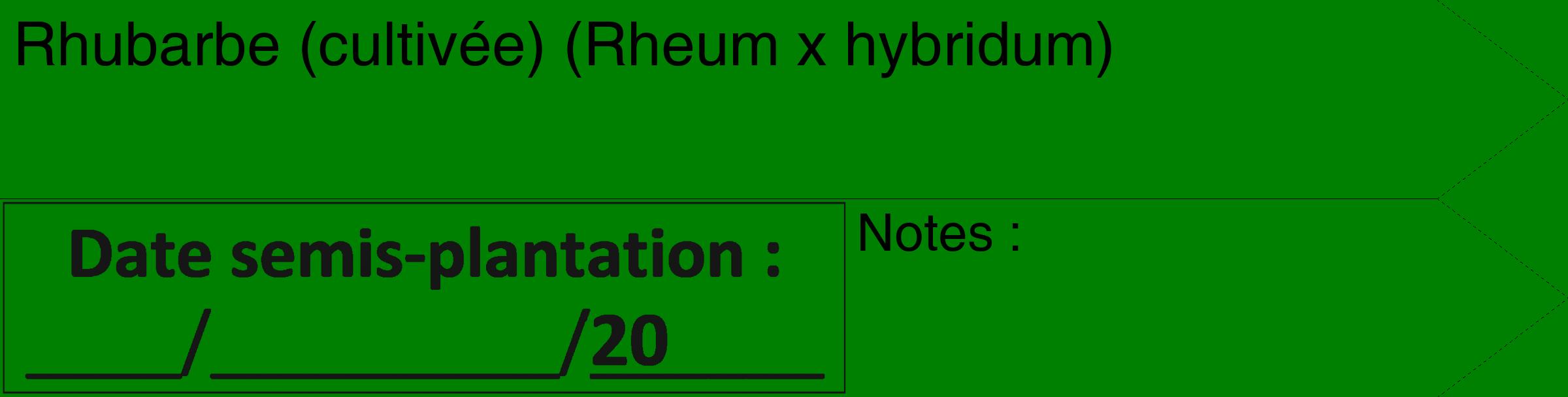 Étiquette de : Rheum x hybridum - format c - style noire9_simple_simplehel avec comestibilité