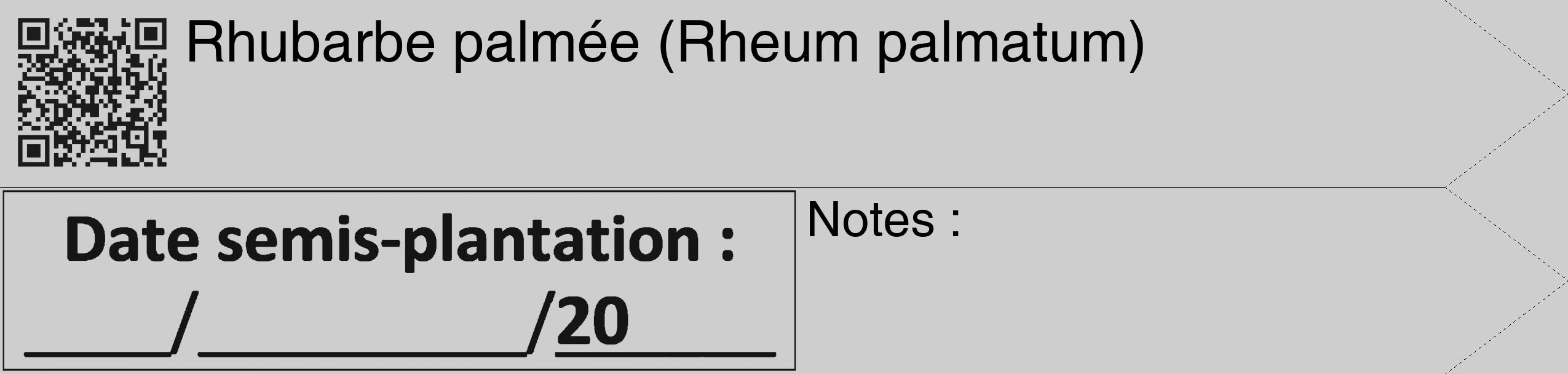 Étiquette de : Rheum palmatum - format c - style noire17_simple_simplehel avec qrcode et comestibilité