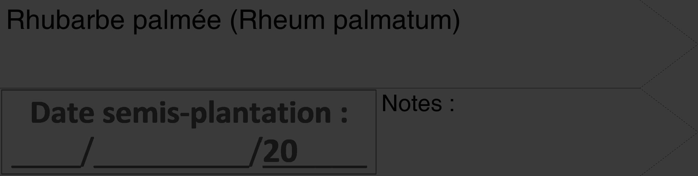 Étiquette de : Rheum palmatum - format c - style noire8_simple_simplehel avec comestibilité