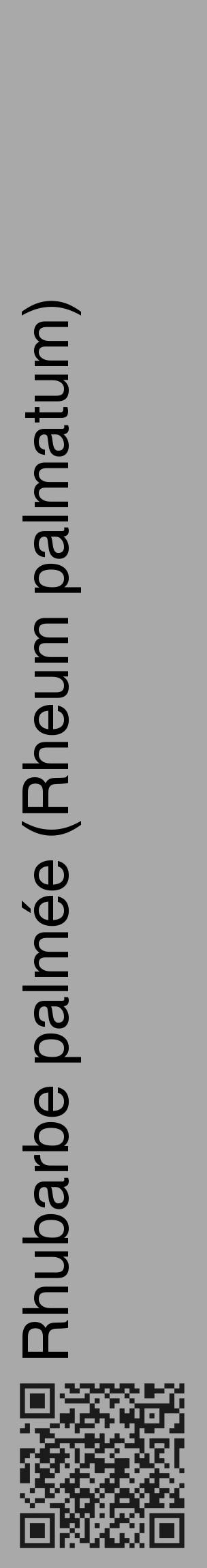 Étiquette de : Rheum palmatum - format c - style noire13_basique_basiquehel avec qrcode et comestibilité - position verticale