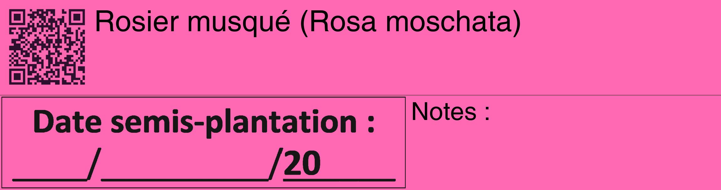 Étiquette de : Rosa moschata - format c - style noire42_basique_basiquehel avec qrcode et comestibilité