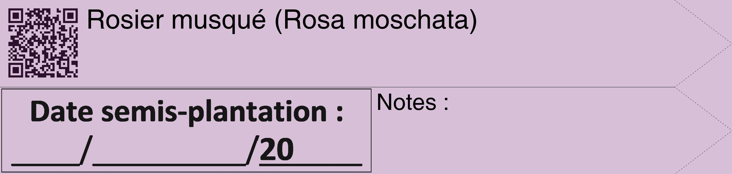 Étiquette de : Rosa moschata - format c - style noire54_simple_simplehel avec qrcode et comestibilité