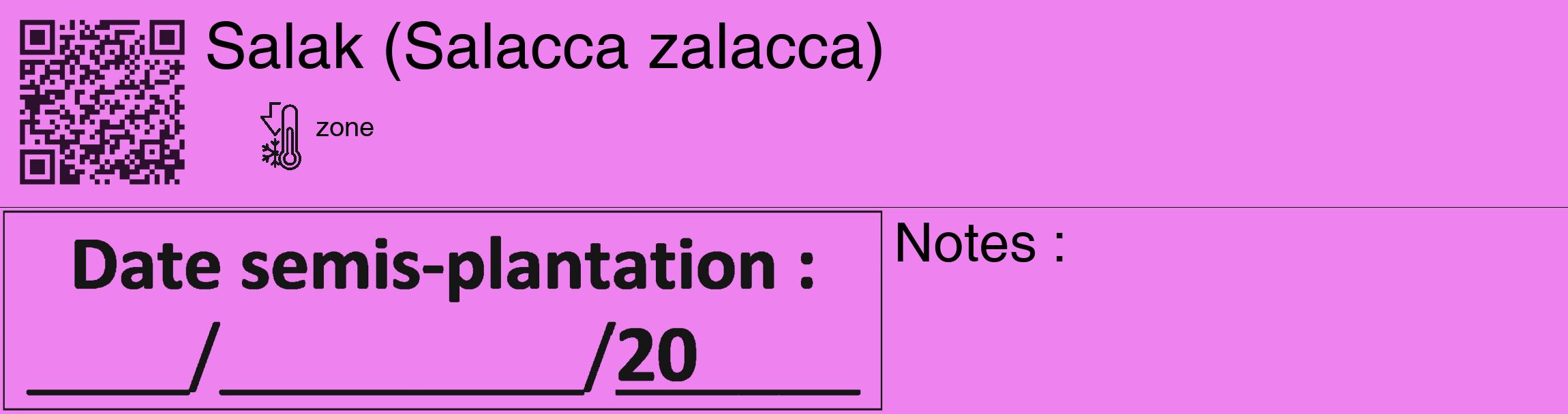 Étiquette de : Salacca zalacca - format c - style noire53_basique_basiquehel avec qrcode et comestibilité