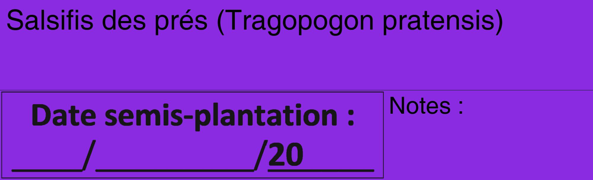 Étiquette de : Tragopogon pratensis - format c - style noire49_basique_basiquehel avec comestibilité