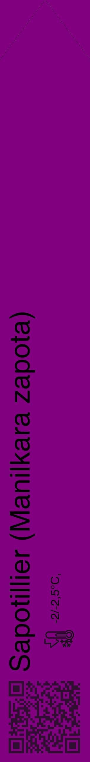 Étiquette de : Manilkara zapota - format c - style noire46_simple_simplehel avec qrcode et comestibilité - position verticale