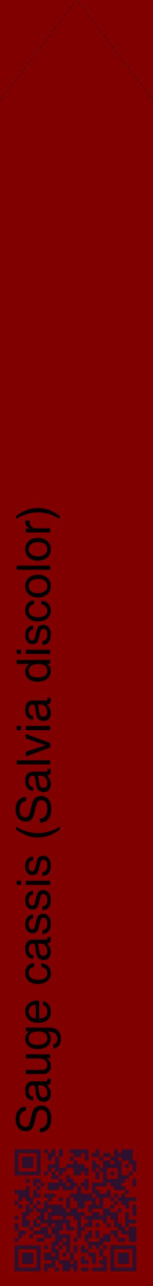 Étiquette de : Salvia discolor - format c - style noire29_simplehel avec qrcode et comestibilité