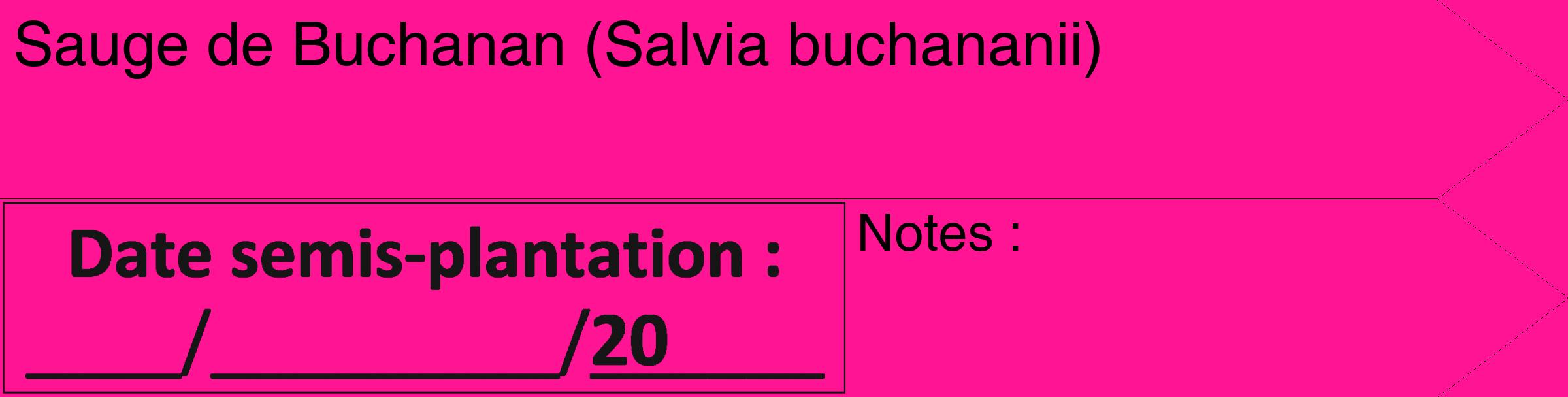 Étiquette de : Salvia buchananii - format c - style noire43_simple_simplehel avec comestibilité