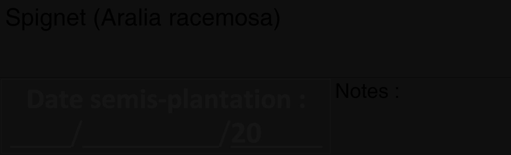 Étiquette de : Aralia racemosa - format c - style noire7_basique_basiquehel avec comestibilité
