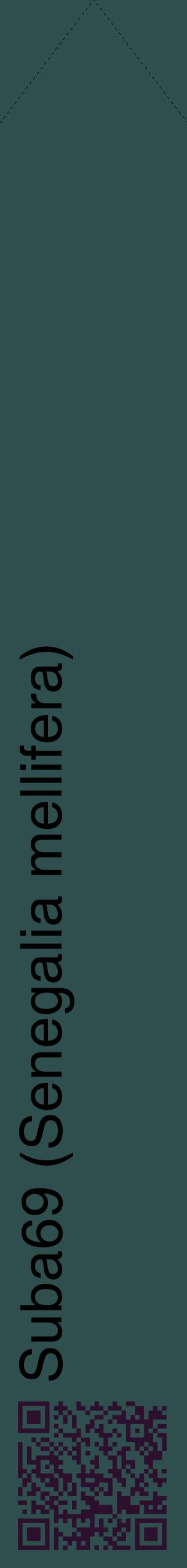 Étiquette de : Senegalia mellifera - format c - style noire58_simple_simplehel avec qrcode et comestibilité - position verticale