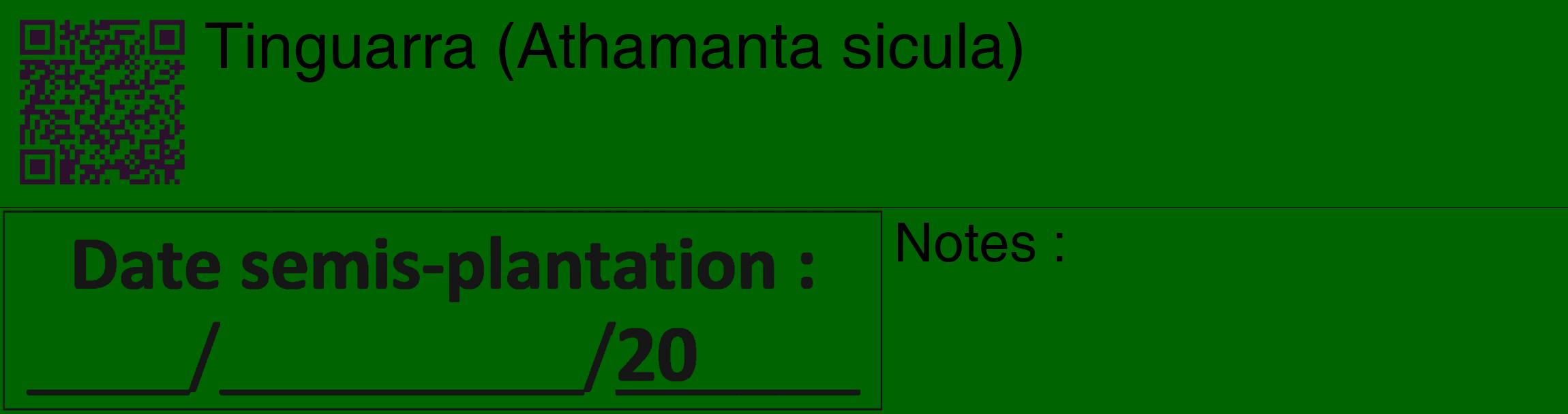 Étiquette de : Athamanta sicula - format c - style noire8_basique_basiquehel avec qrcode et comestibilité