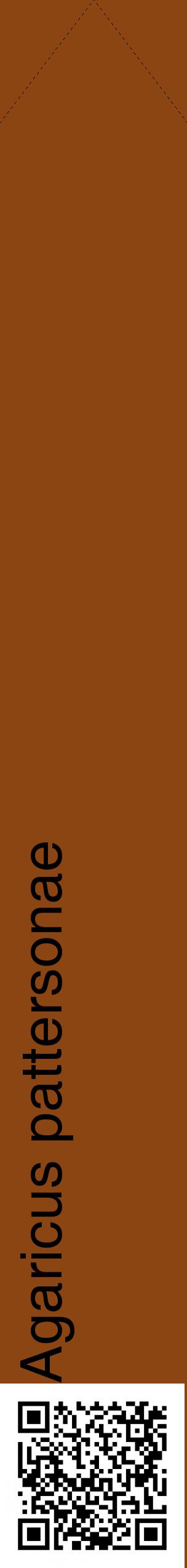 Étiquette de : Agaricus pattersonae - format c - style noire30_simplehel avec qrcode et comestibilité