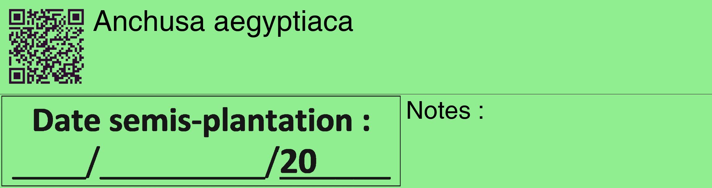 Étiquette de : Anchusa aegyptiaca - format c - style noire15_basique_basiquehel avec qrcode et comestibilité