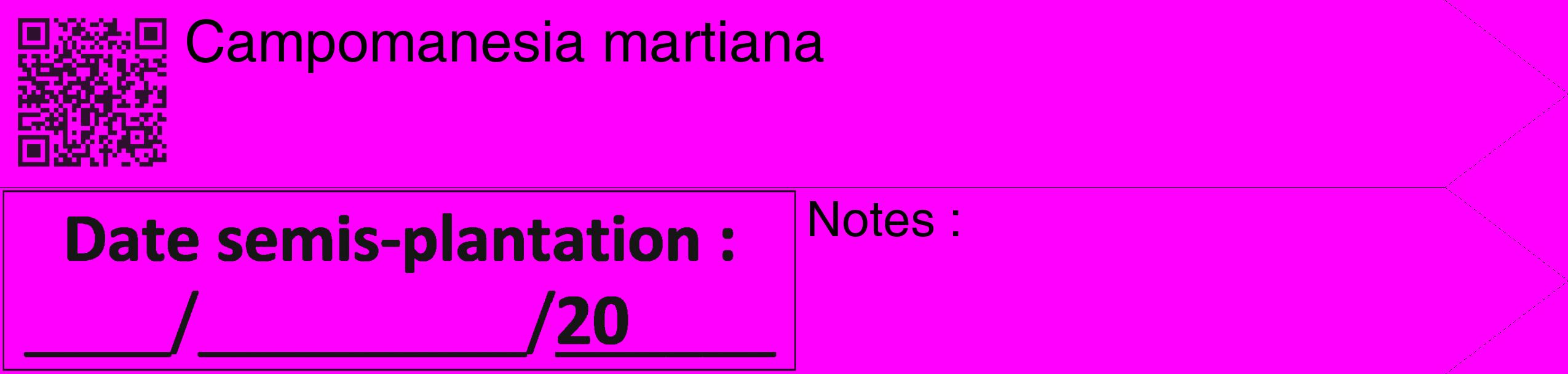 Étiquette de : Campomanesia martiana - format c - style noire51_simple_simplehel avec qrcode et comestibilité