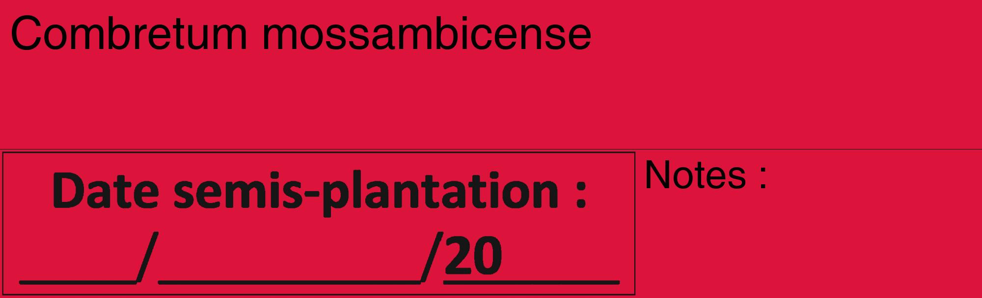 Étiquette de : Combretum mossambicense - format c - style noire36_basique_basiquehel avec comestibilité