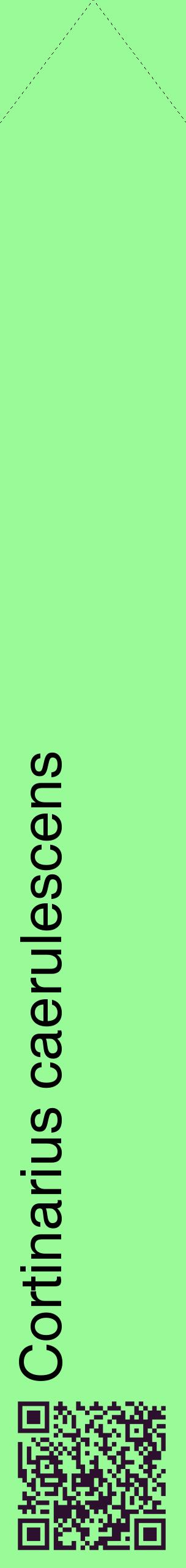 Étiquette de : Cortinarius caerulescens - format c - style noire14_simplehel avec qrcode et comestibilité
