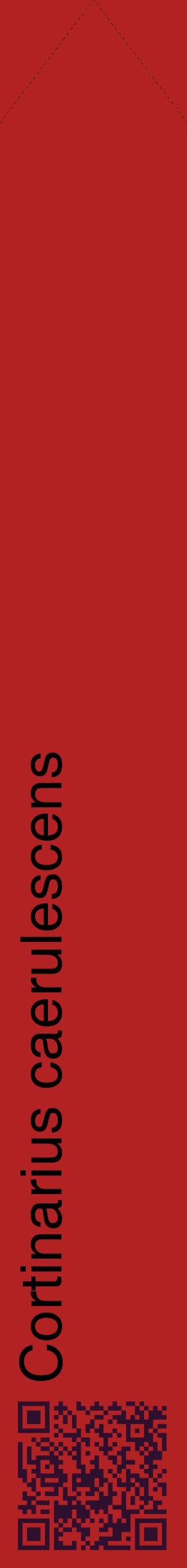 Étiquette de : Cortinarius caerulescens - format c - style noire28_simplehel avec qrcode et comestibilité
