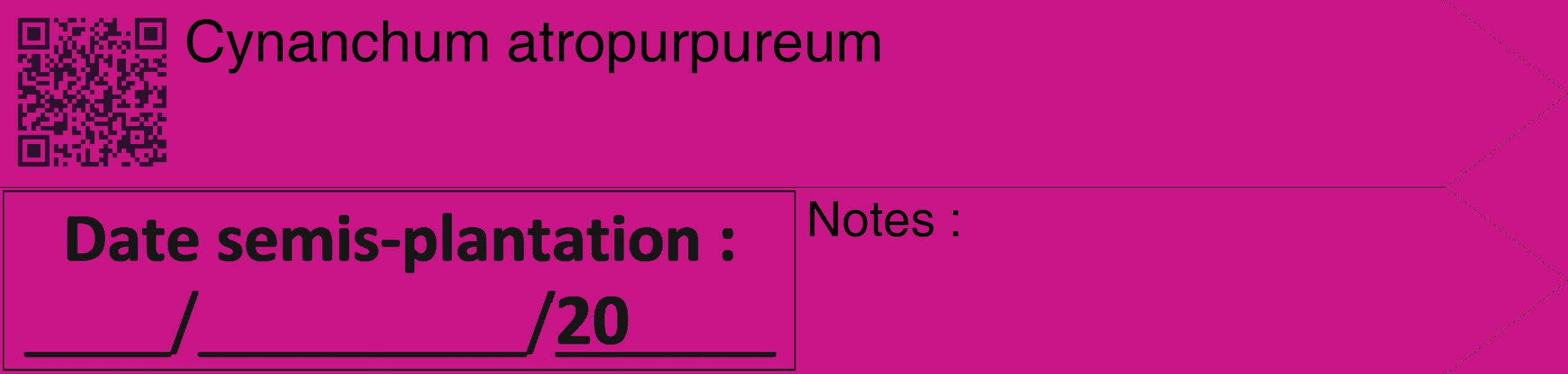 Étiquette de : Cynanchum atropurpureum - format c - style noire45_simple_simplehel avec qrcode et comestibilité