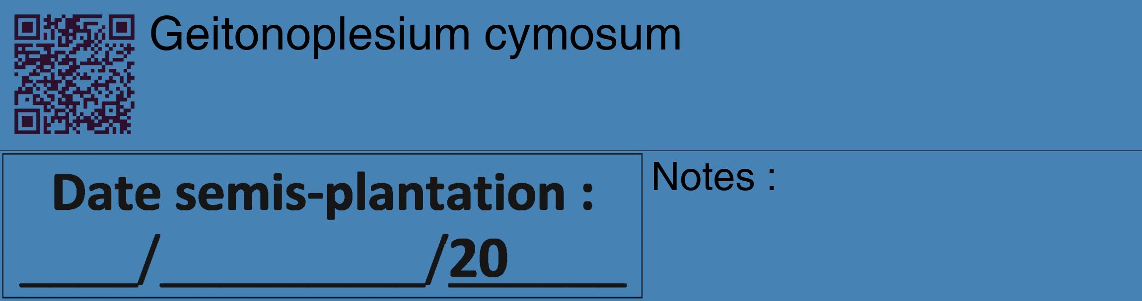 Étiquette de : Geitonoplesium cymosum - format c - style noire5_basique_basiquehel avec qrcode et comestibilité