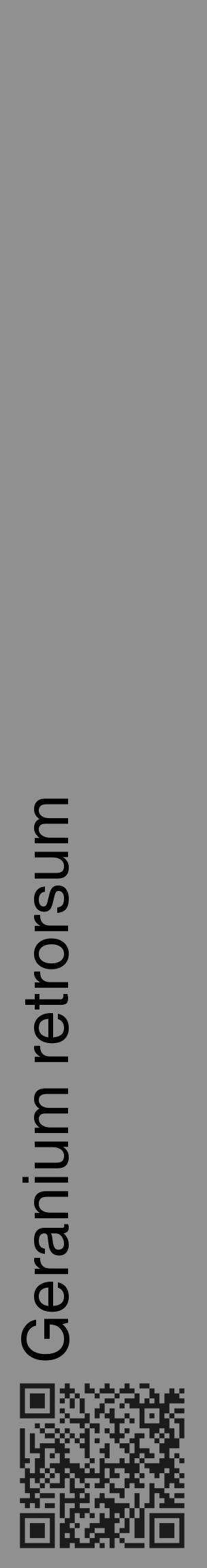 Étiquette de : Geranium retrorsum - format c - style noire4_basique_basiquehel avec qrcode et comestibilité - position verticale