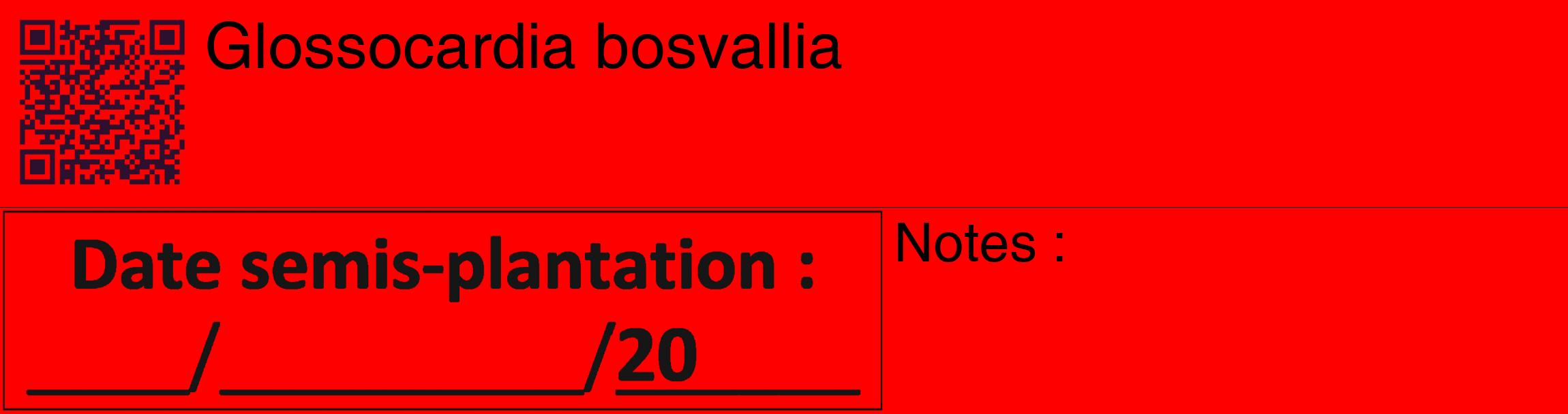 Étiquette de : Glossocardia bosvallia - format c - style noire27_basique_basiquehel avec qrcode et comestibilité