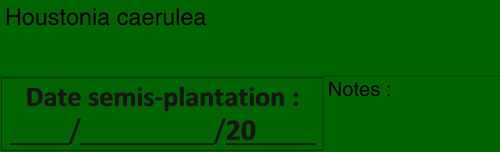 Étiquette de : Houstonia caerulea - format c - style noire8_basique_basiquehel avec comestibilité
